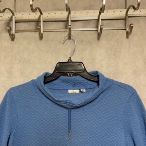 L L Bean Sweater Men L Blue High Neck Airlight Knit Pullover Layering Athletic‎